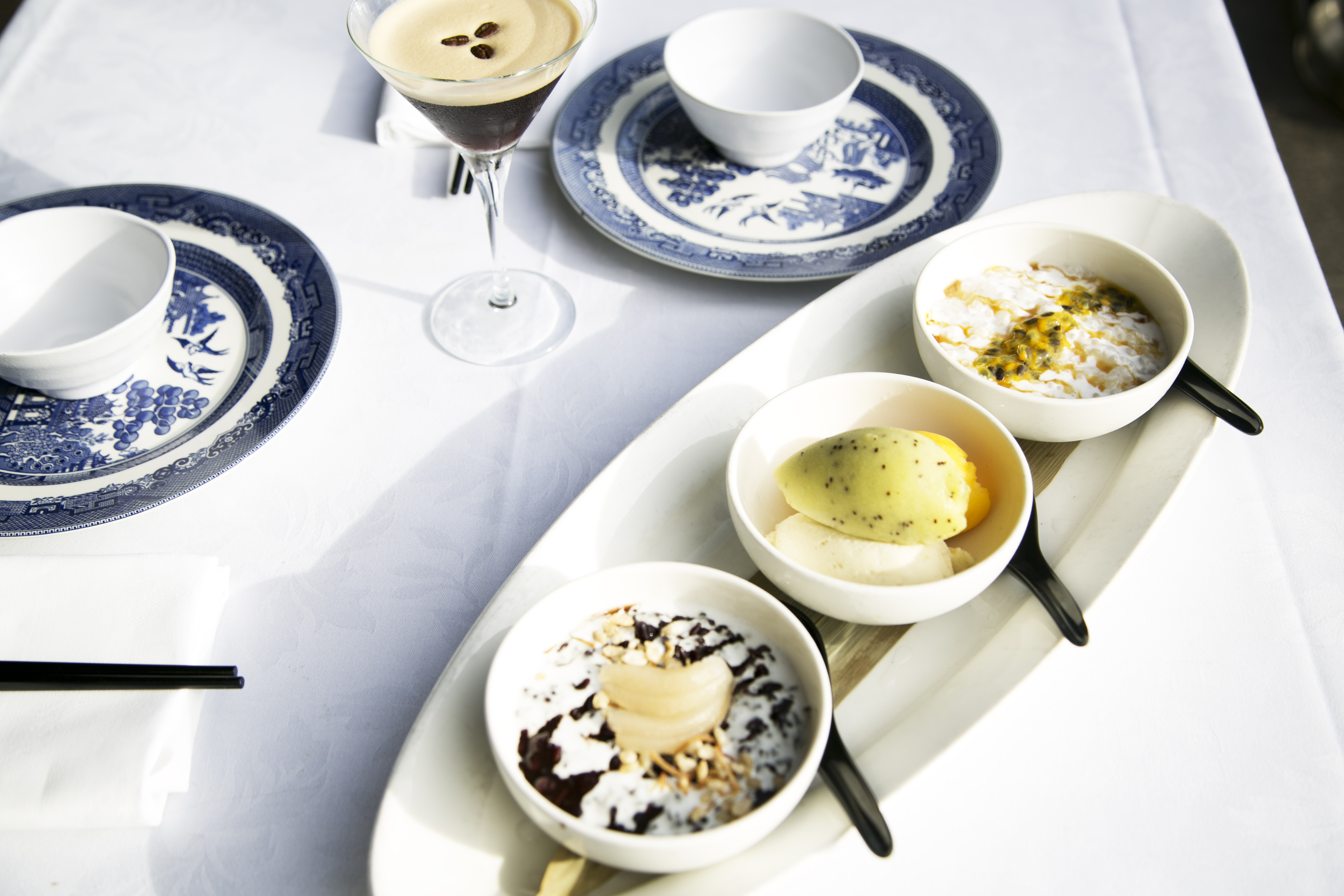 China Doll dessert platter & Espresso Martini.